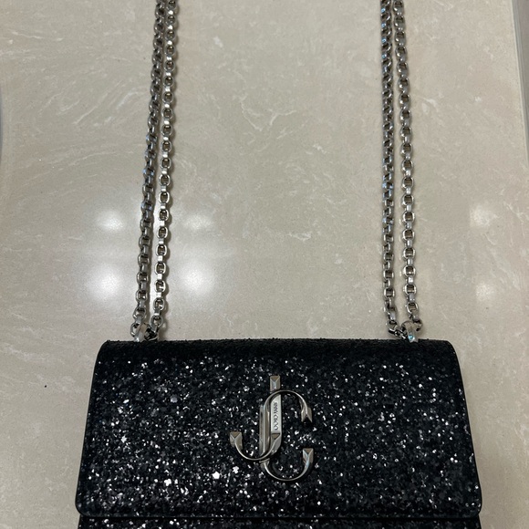 Jimmy Choo Black Sparkle Crossbody Bag - Picture 1 of 6